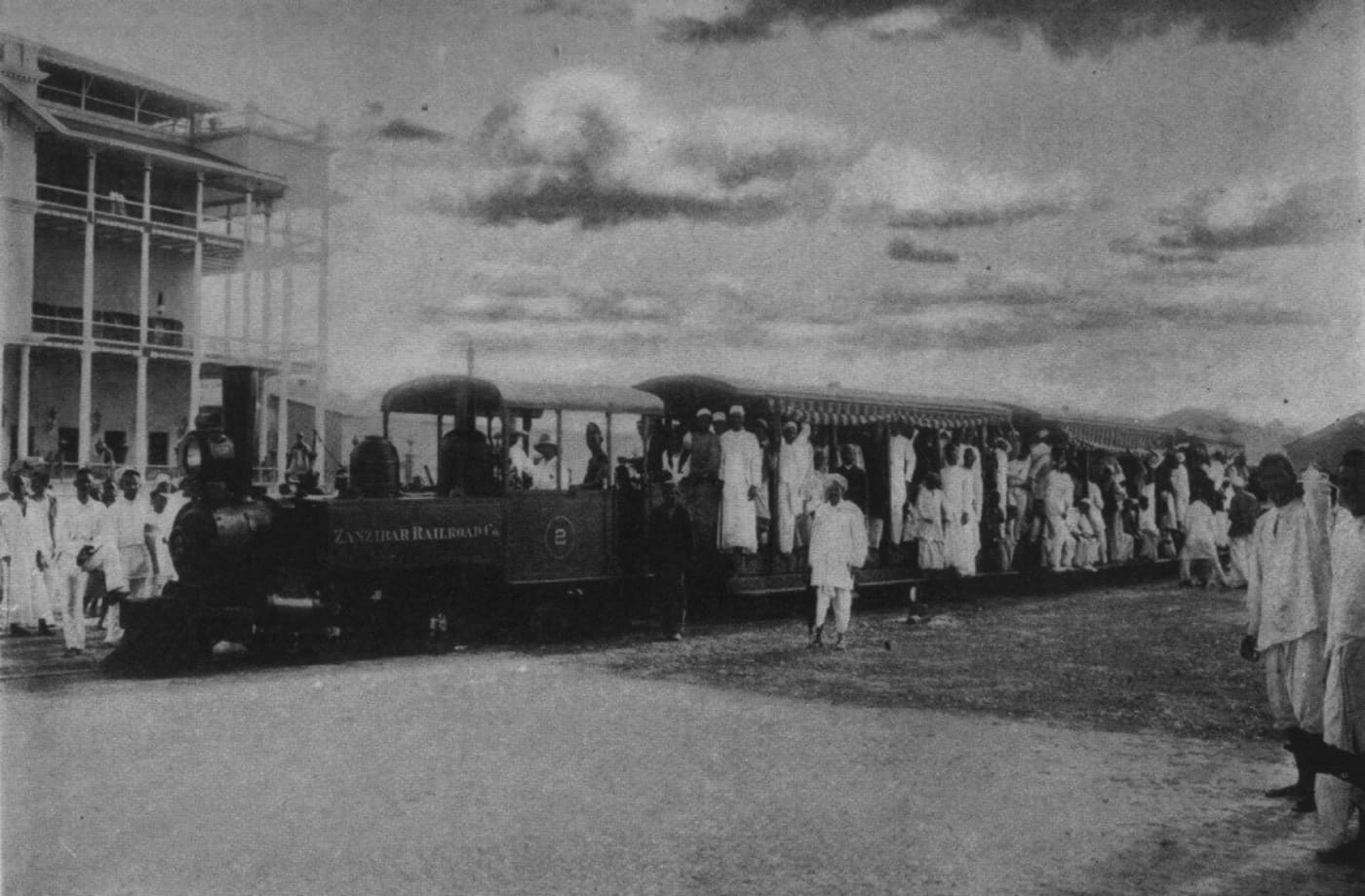 Archive photograph of the Bububu Railway, Zanzibar's first train line.