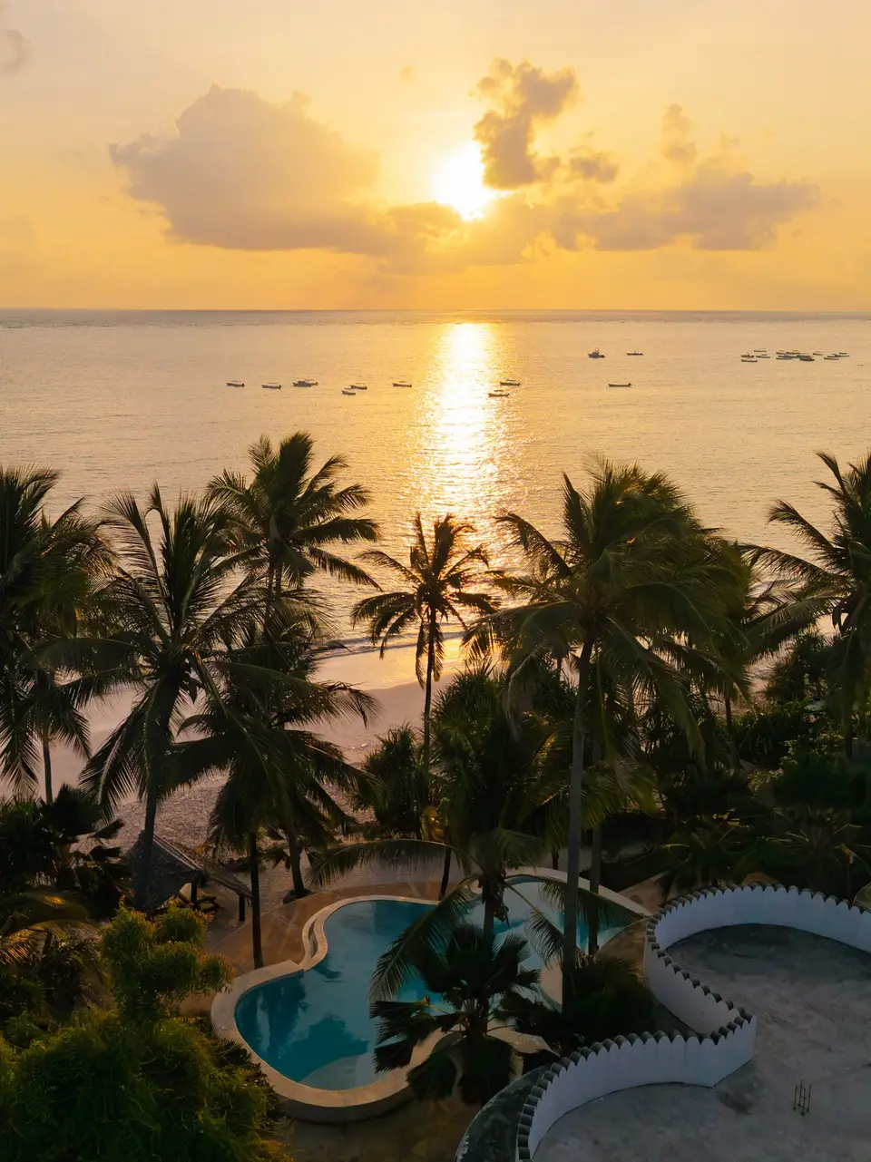 Villa Kidosho Sunrise Drone View – Boutique Hotel Matlai Zanzibar